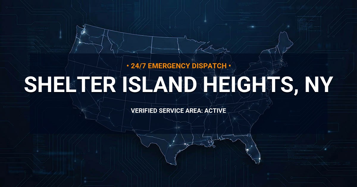 Emergency Plumbing Dispatch Map for Plumbing Services: Shelter Island Heights, NY