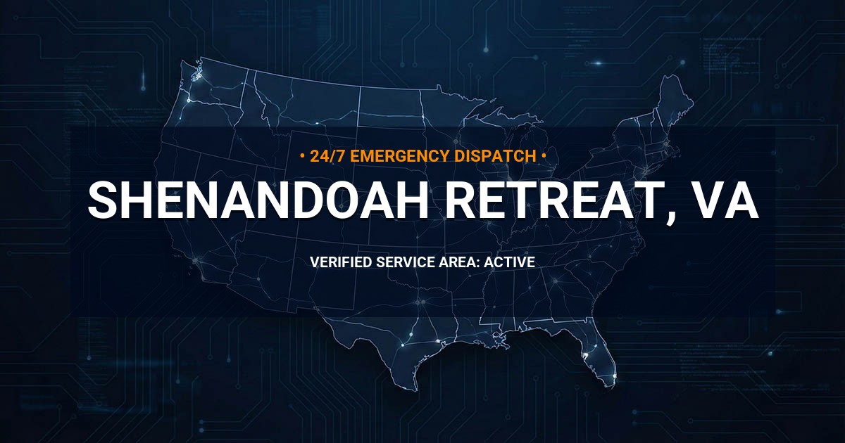 Emergency Plumbing Dispatch Map for Plumbing Services: Shenandoah Retreat, VA