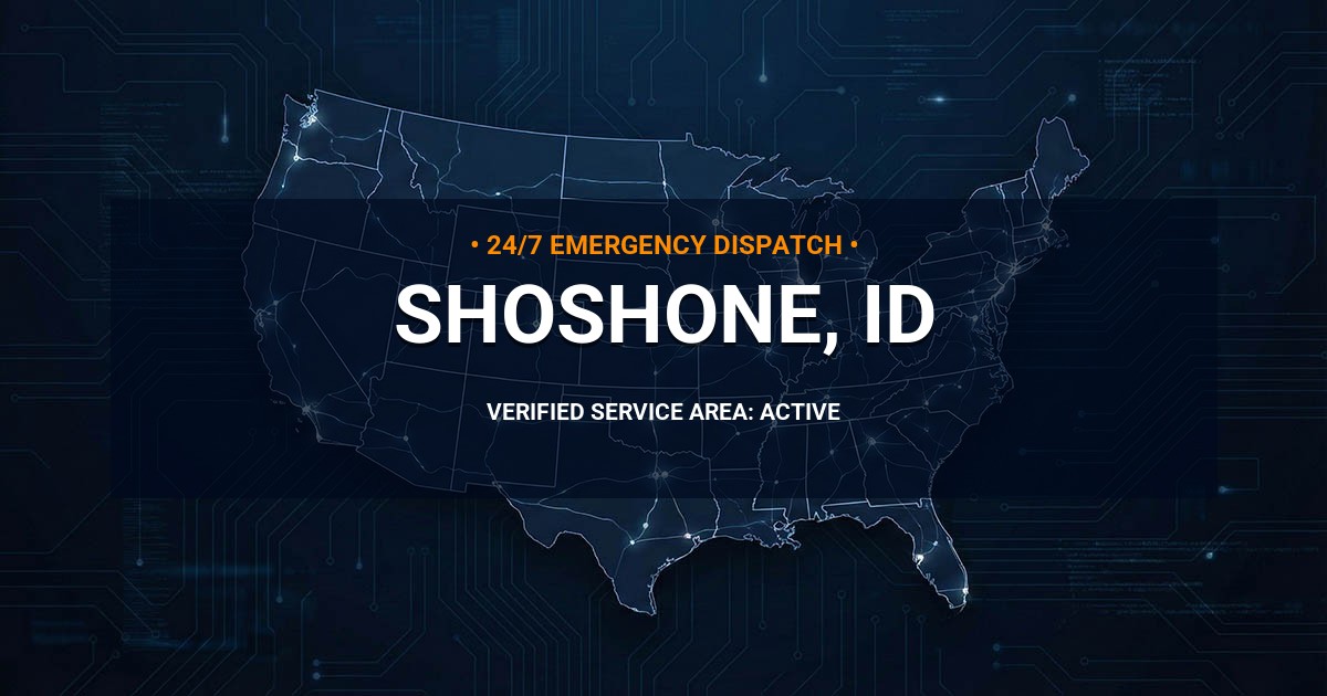Emergency Plumbing Dispatch Map for Plumbing Services: Shoshone, ID