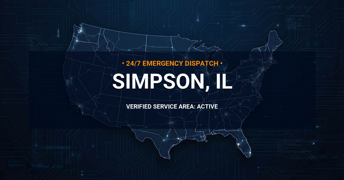 Emergency Plumbing Dispatch Map for Plumbing Services: Simpson, IL