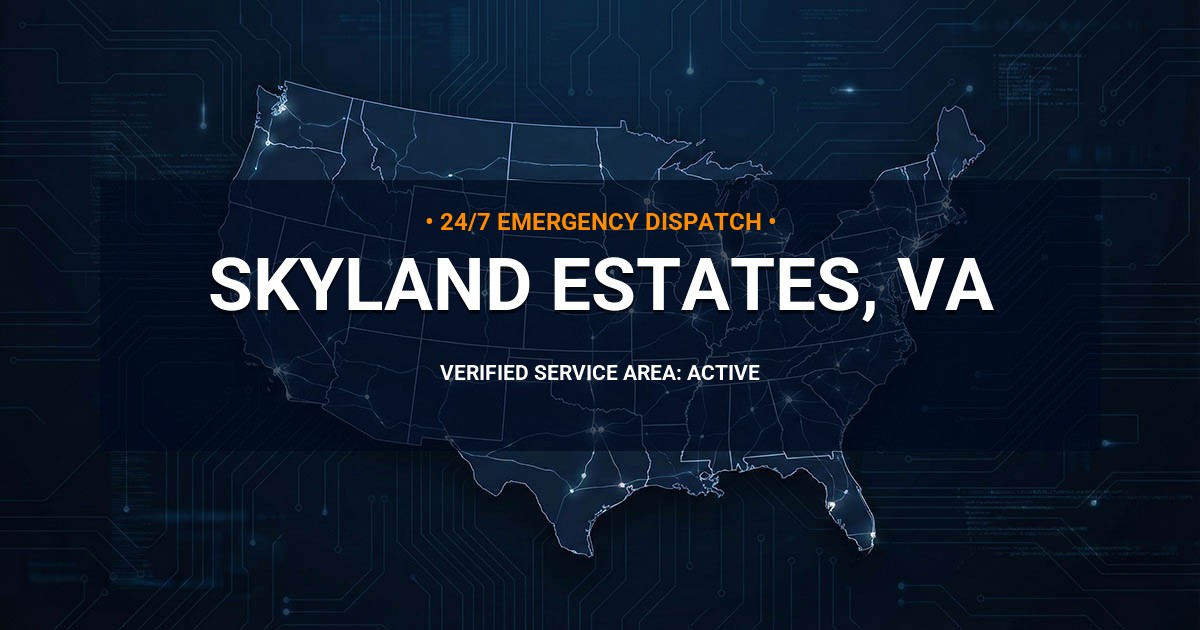 Emergency Plumbing Dispatch Map for Plumbing Services: Skyland Estates, VA