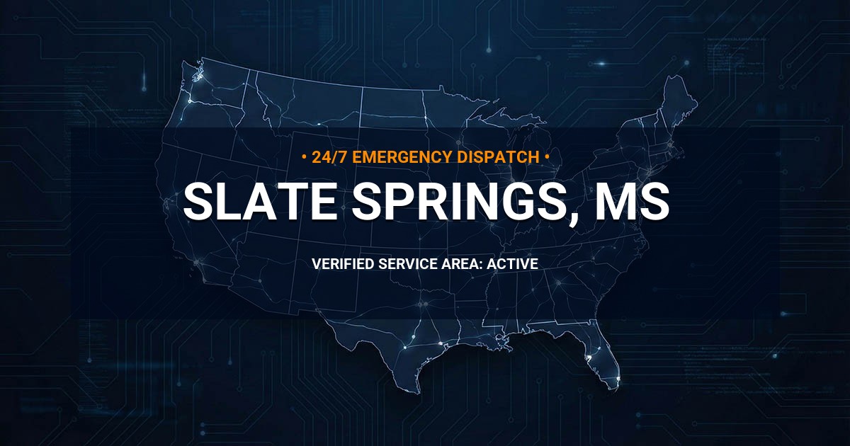 Emergency Plumbing Dispatch Map for Plumbing Services: Slate Springs, MS