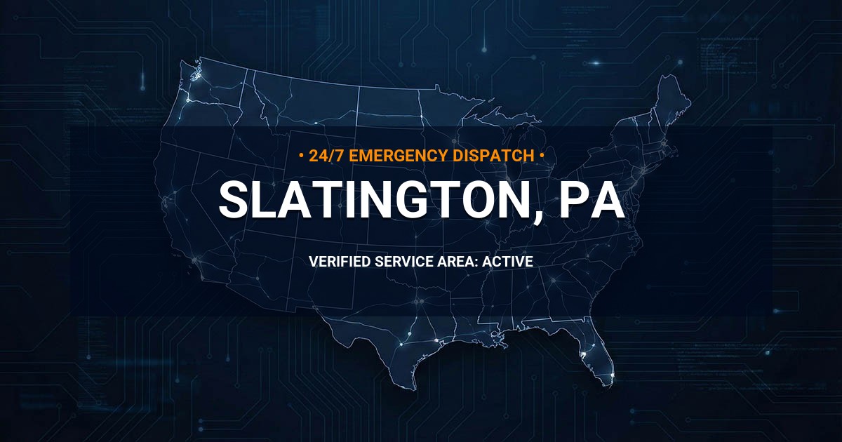 Emergency Plumbing Dispatch Map for Plumbing Services: Slatington, PA