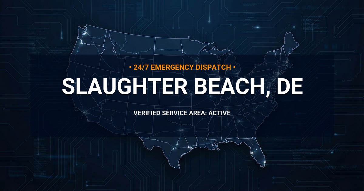 Emergency Plumbing Dispatch Map for Plumbing Services: Slaughter Beach, DE