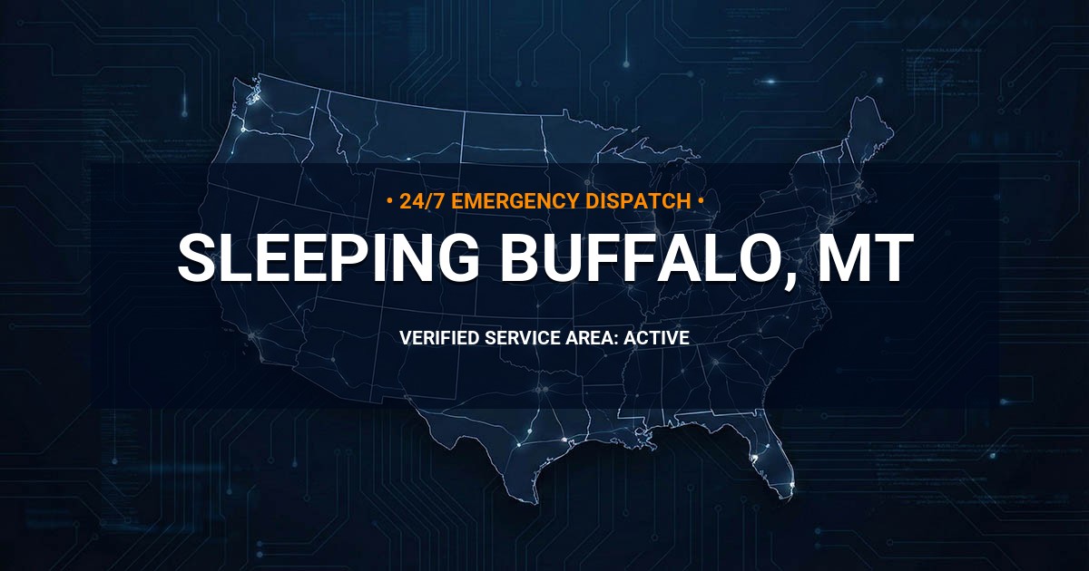 Emergency Plumbing Dispatch Map for Plumbing Services: Sleeping Buffalo, MT