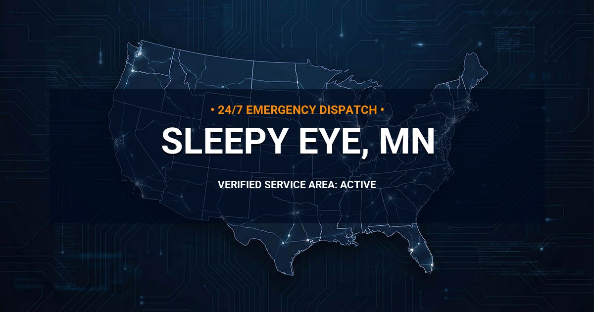 Emergency Plumbing Dispatch Map for Plumbing Services: Sleepy Eye, MN