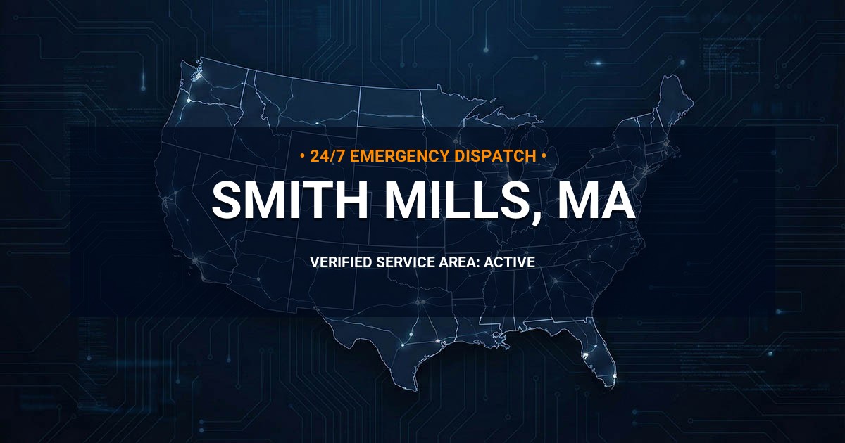 Emergency Plumbing Dispatch Map for Plumbing Services: Smith Mills, MA