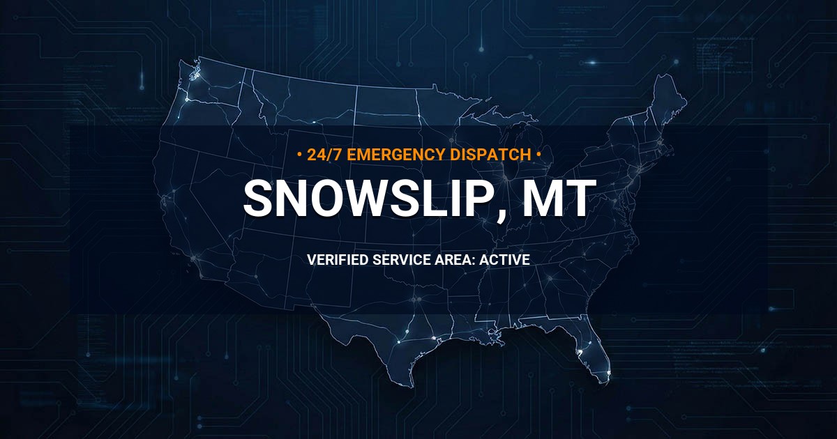 Emergency Plumbing Dispatch Map for Plumbing Services: Snowslip, MT