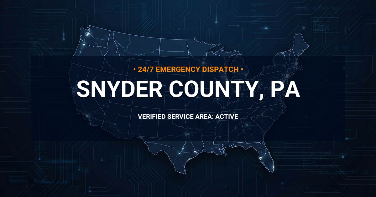 Emergency Plumbing Dispatch Map for Snyder County Plumbing Logistics