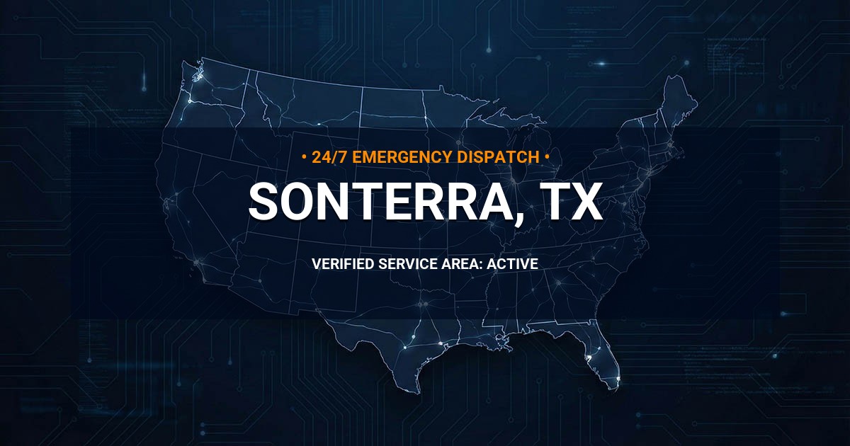 Emergency Plumbing Dispatch Map for Plumbing Services: Sonterra, TX