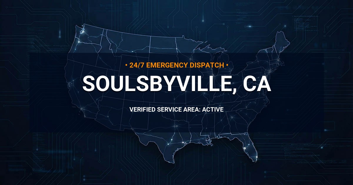 Emergency Plumbing Dispatch Map for Plumbing Services: Soulsbyville, CA