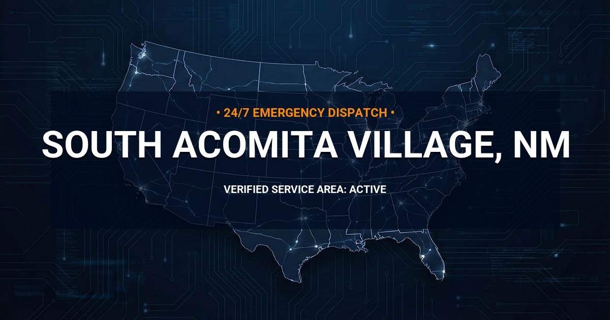 Emergency Plumbing Dispatch Map for Plumbing Services: South Acomita Village, NM