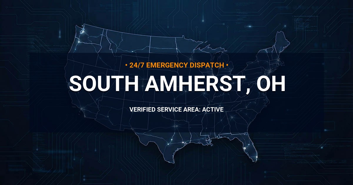 Emergency Plumbing Dispatch Map for Plumbing Services: South Amherst, OH