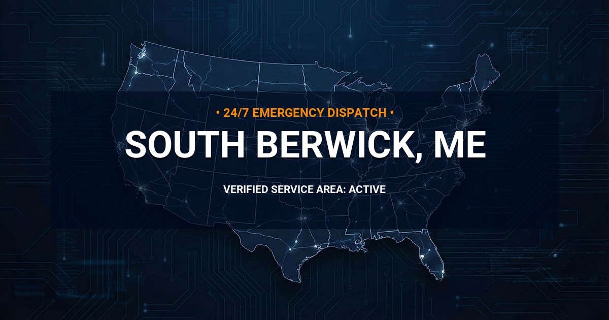 Emergency Plumbing Dispatch Map for Plumbing Services: South Berwick, ME
