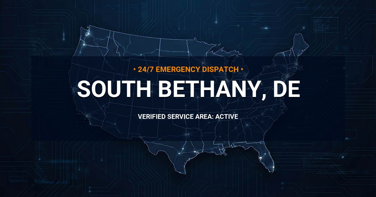 Emergency Plumbing Dispatch Map for Plumbing Services: South Bethany, DE