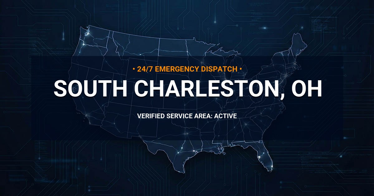 Emergency Plumbing Dispatch Map for Plumbing Services: South Charleston, OH