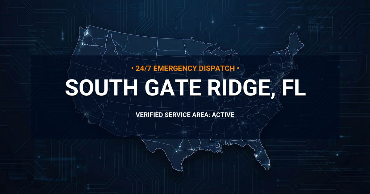 Emergency Plumbing Dispatch Map for Plumbing Services: South Gate Ridge, FL