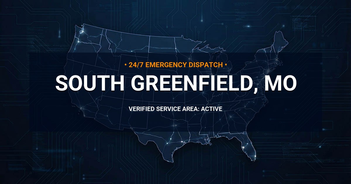 Emergency Plumbing Dispatch Map for Plumbing Services: South Greenfield, MO