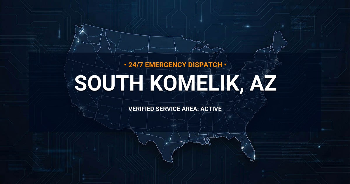 Emergency Plumbing Dispatch Map for Plumbing Services: South Komelik, AZ