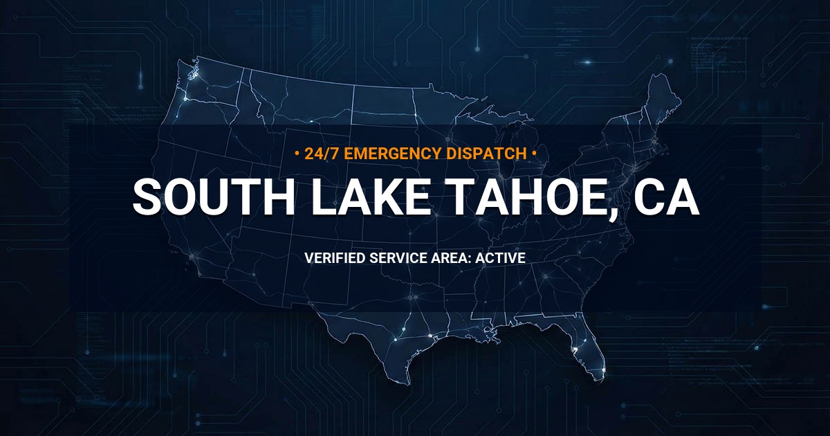 Emergency Plumbing Dispatch Map for Plumbing Services: South Lake Tahoe, CA