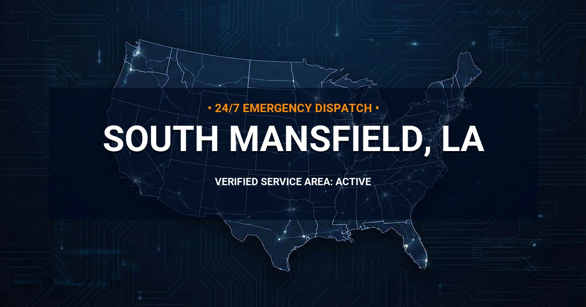 Emergency Plumbing Dispatch Map for Plumbing Services: South Mansfield, LA