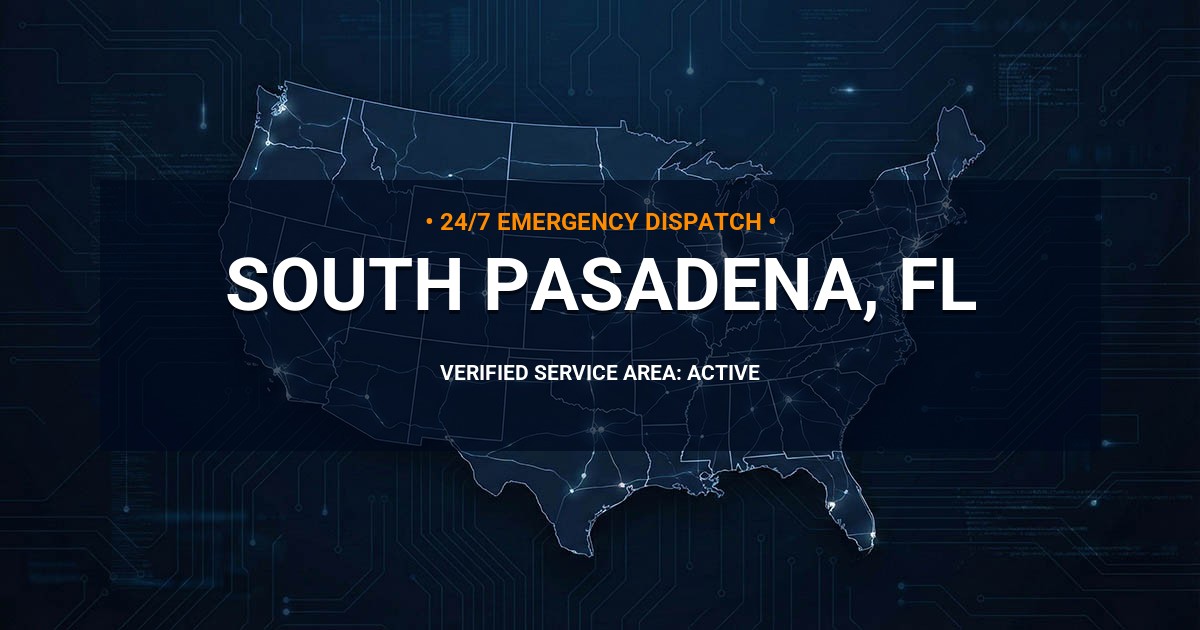 Emergency Plumbing Dispatch Map for Plumbing Services: South Pasadena, FL