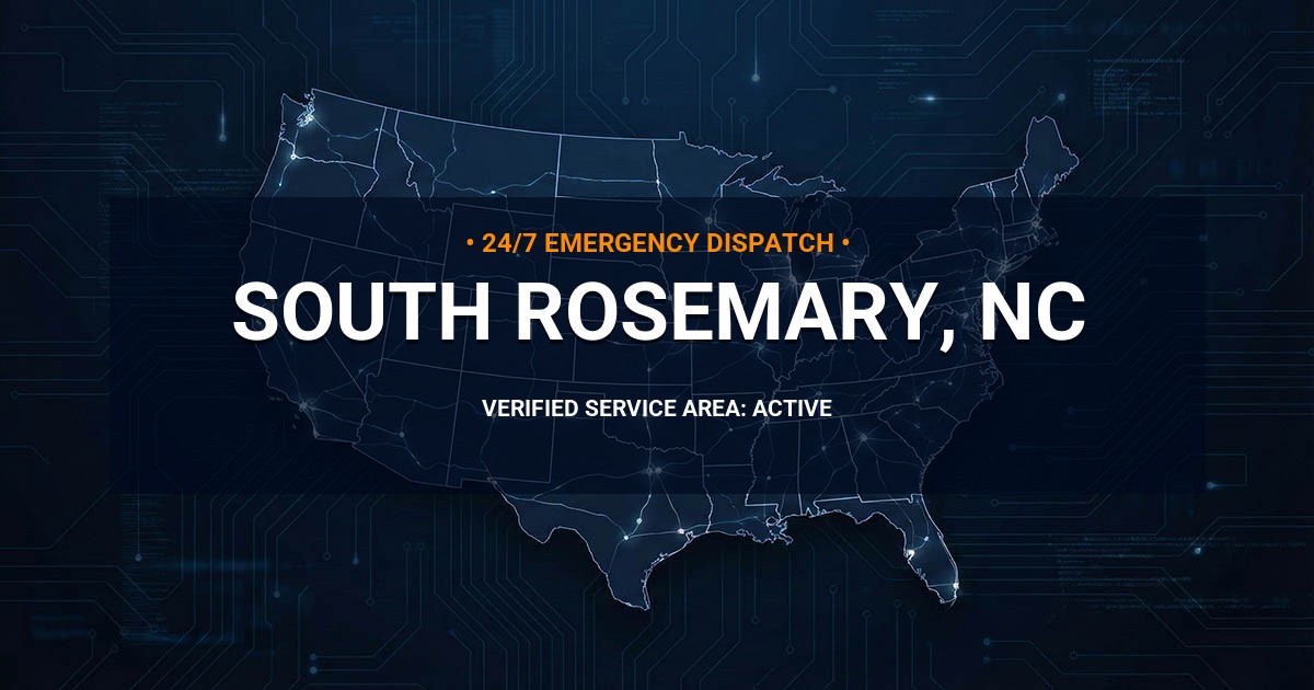 Emergency Plumbing Dispatch Map for Plumbing Services: South Rosemary, NC