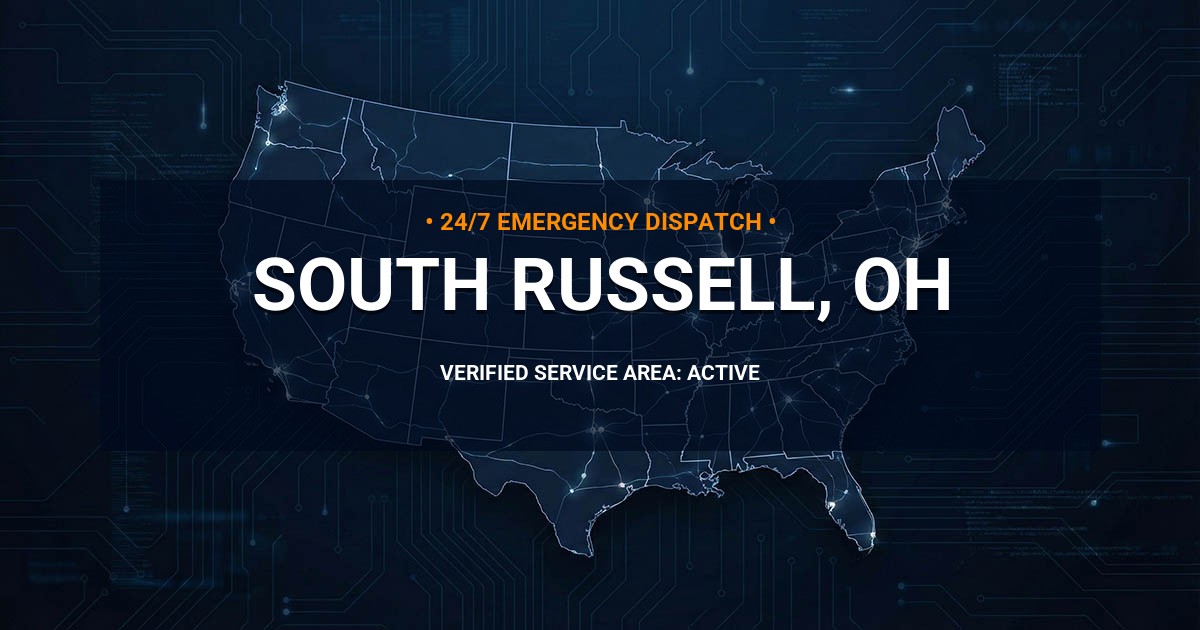 Emergency Plumbing Dispatch Map for Plumbing Services: South Russell, OH