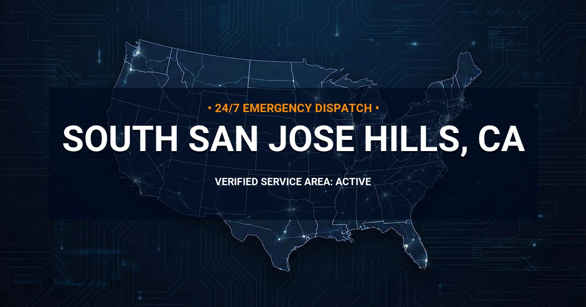 Emergency Plumbing Dispatch Map for Plumbing Services: South San Jose Hills, CA
