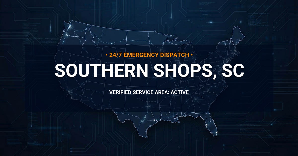 Emergency Plumbing Dispatch Map for Plumbing Services: Southern Shops, SC