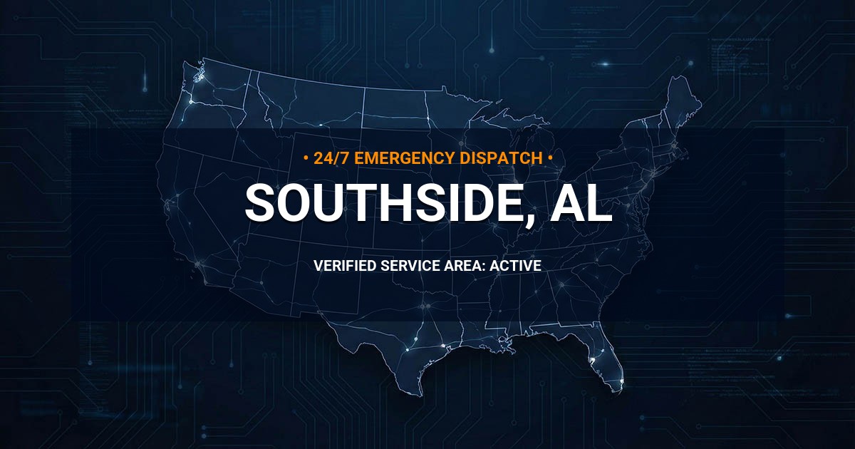 Emergency Plumbing Dispatch Map for Plumbing Services: Southside, AL