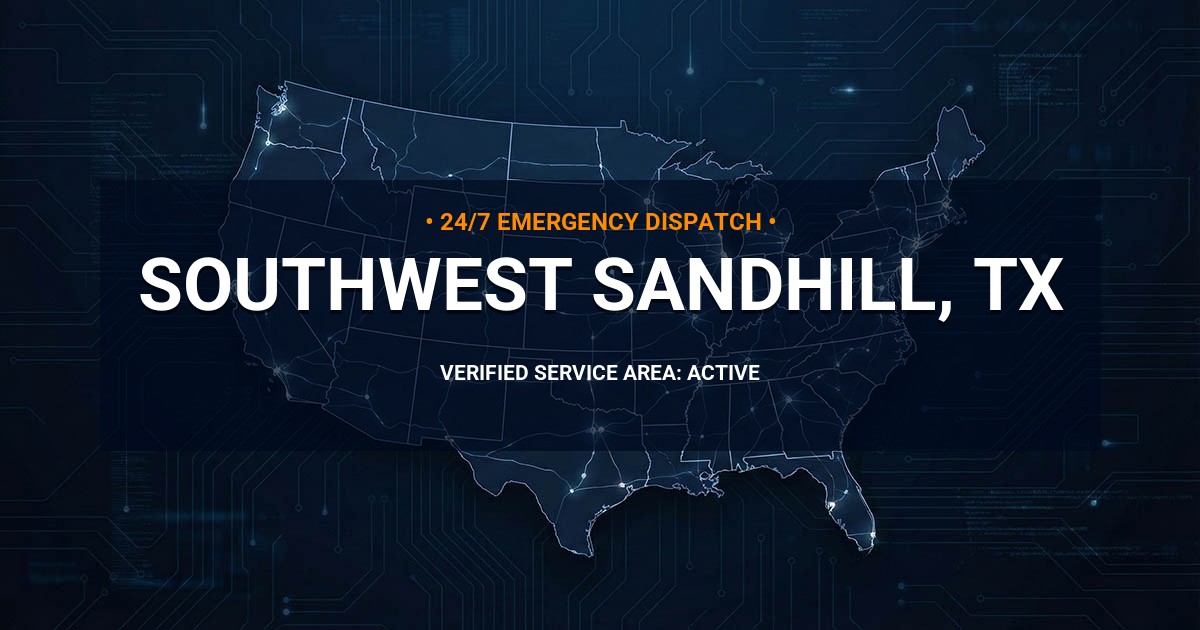 Emergency Plumbing Dispatch Map for Plumbing Services: Southwest Sandhill, TX