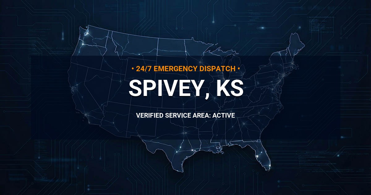 Emergency Plumbing Dispatch Map for Plumbing Services: Spivey, KS