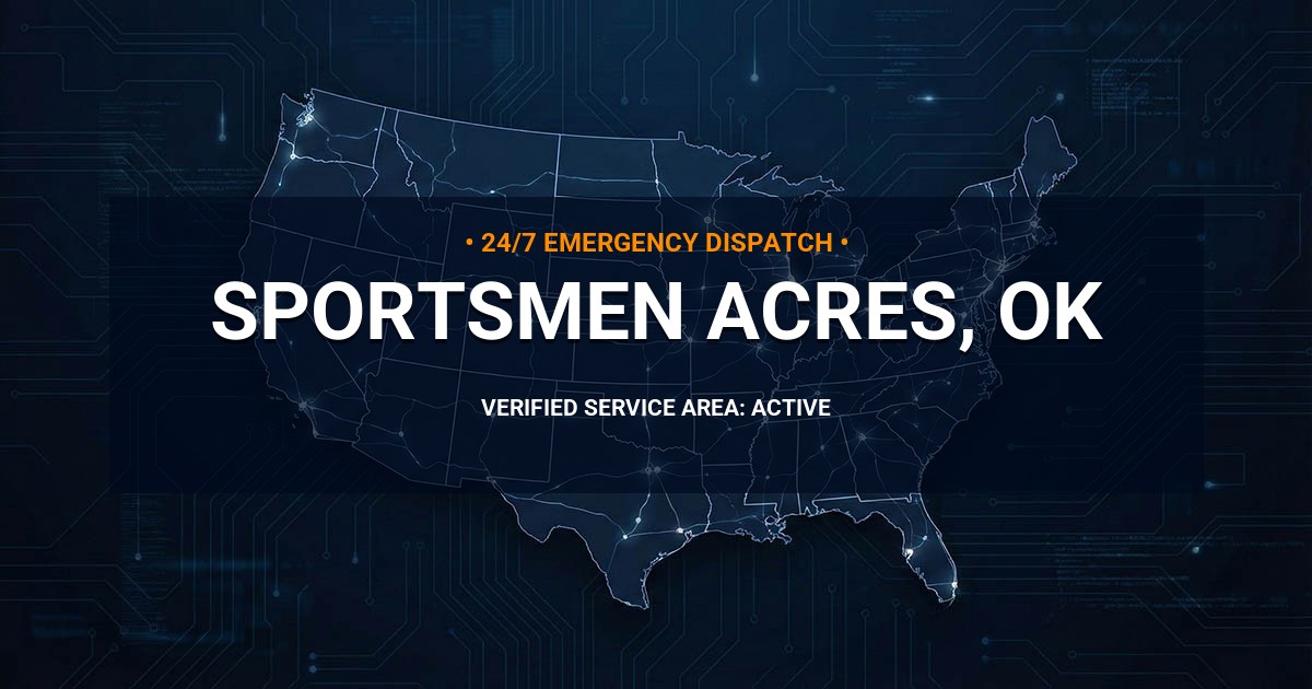 Emergency Plumbing Dispatch Map for Plumbing Services: Sportsmen Acres, OK