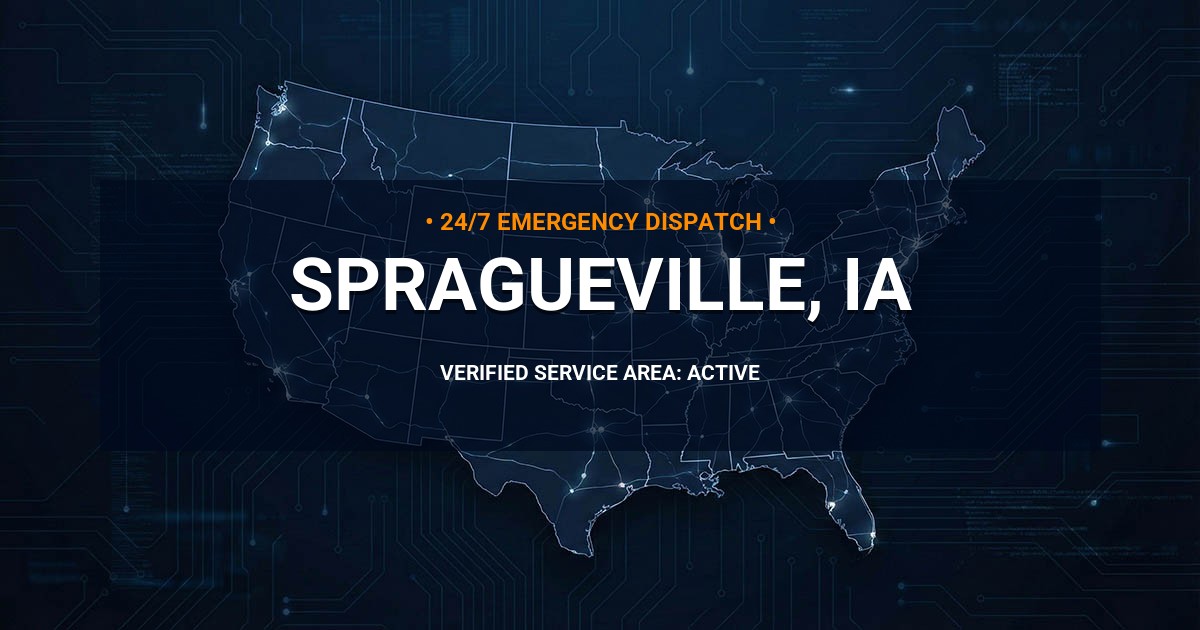 Emergency Plumbing Dispatch Map for Plumbing Services: Spragueville, IA