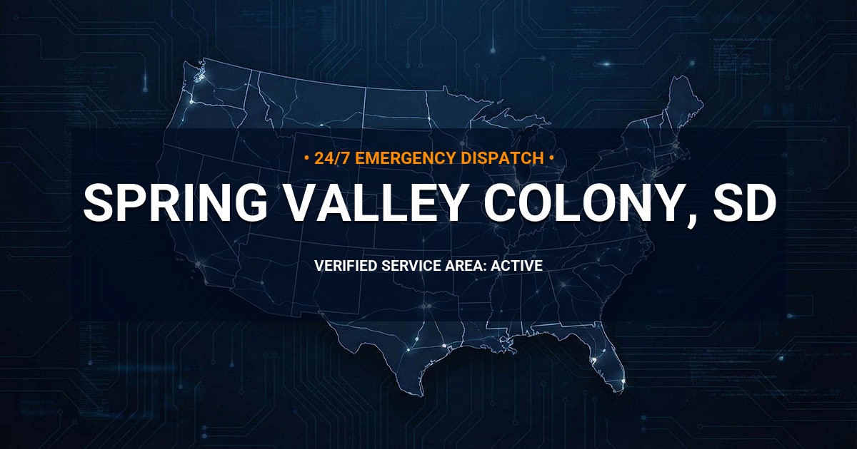 Emergency Plumbing Dispatch Map for Plumbing Services: Spring Valley Colony, SD