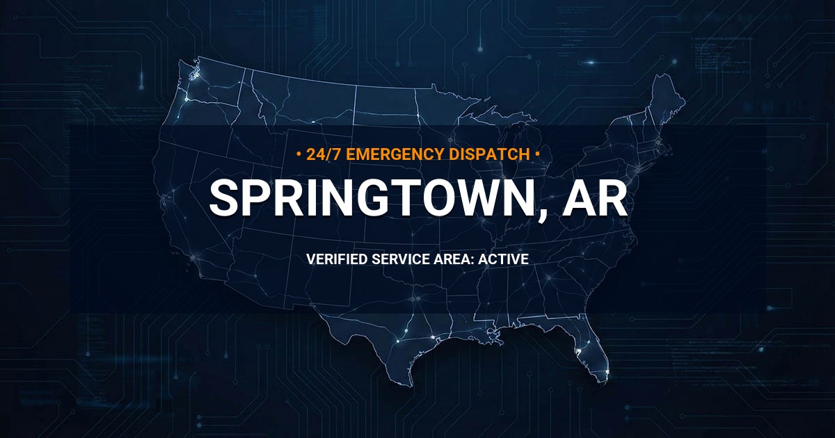 Emergency Plumbing Dispatch Map for Plumbing Services: Springtown, AR