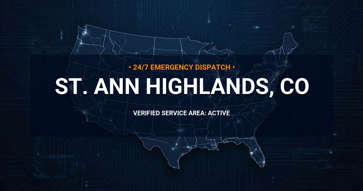 Emergency Plumbing Dispatch Map for Plumbing Services: St. Ann Highlands, CO