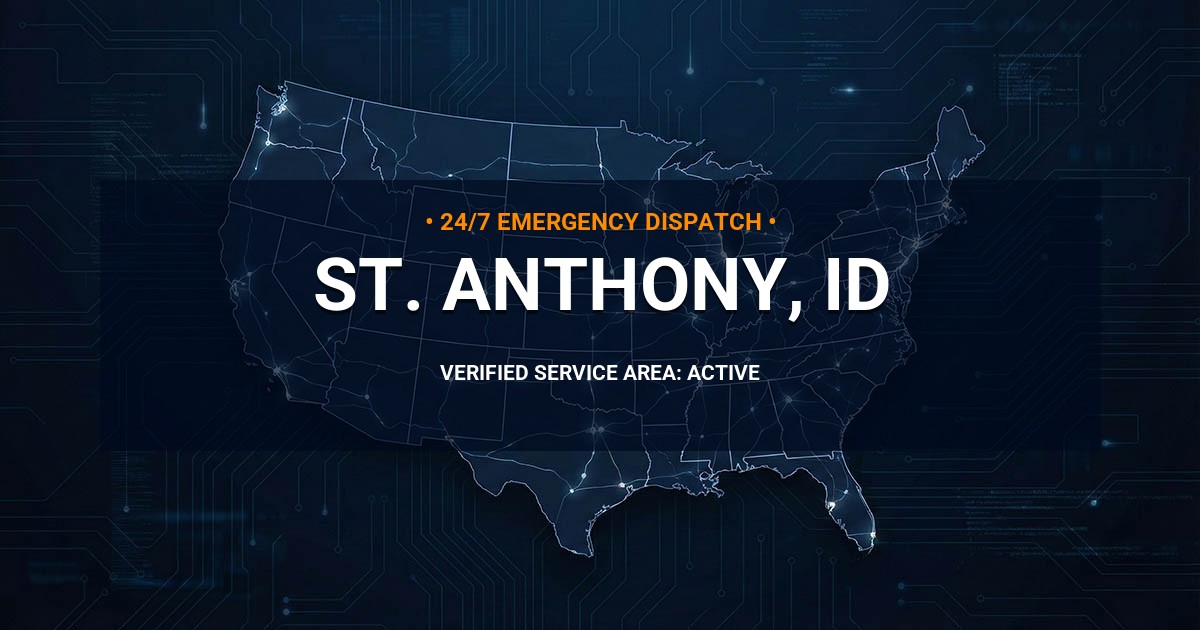 Emergency Plumbing Dispatch Map for Plumbing Services: St. Anthony, ID