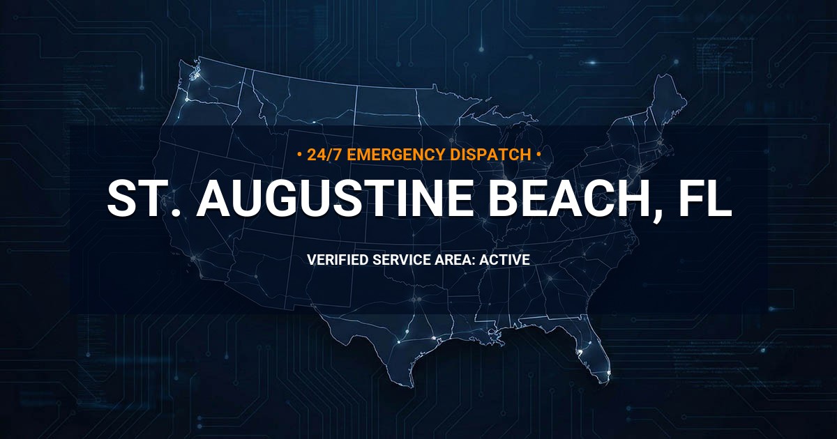 Emergency Plumbing Dispatch Map for Plumbing Services: St. Augustine Beach, FL