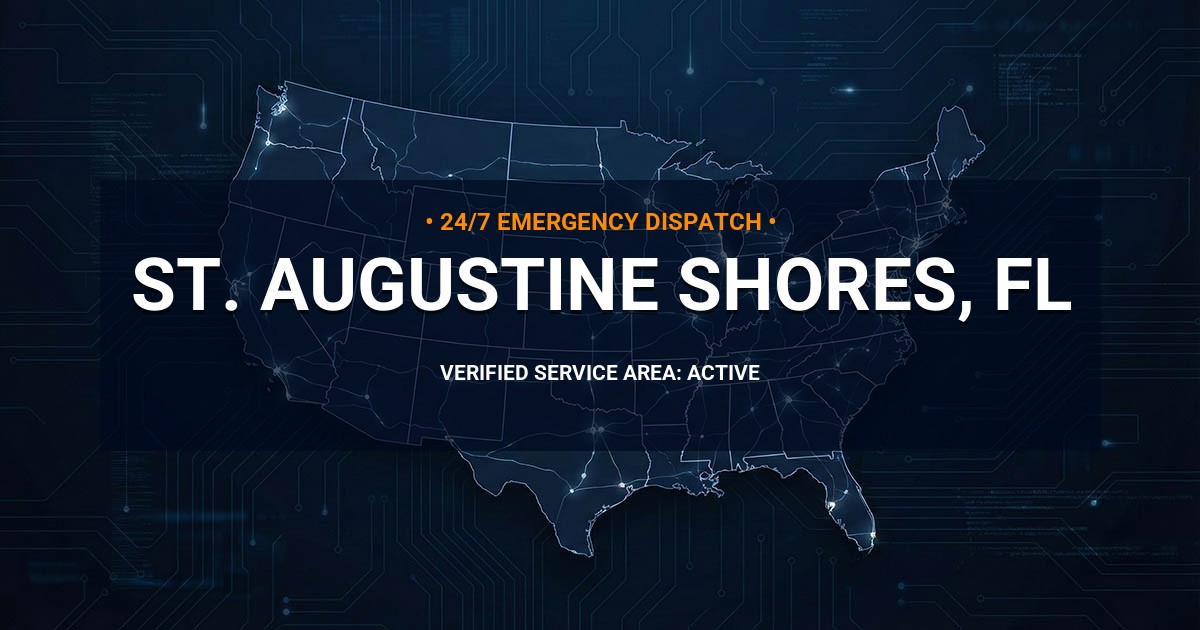 Emergency Plumbing Dispatch Map for Plumbing Services: St. Augustine Shores, FL