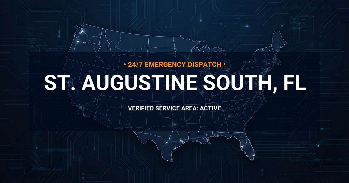 Emergency Plumbing Dispatch Map for Plumbing Services: St. Augustine South, FL