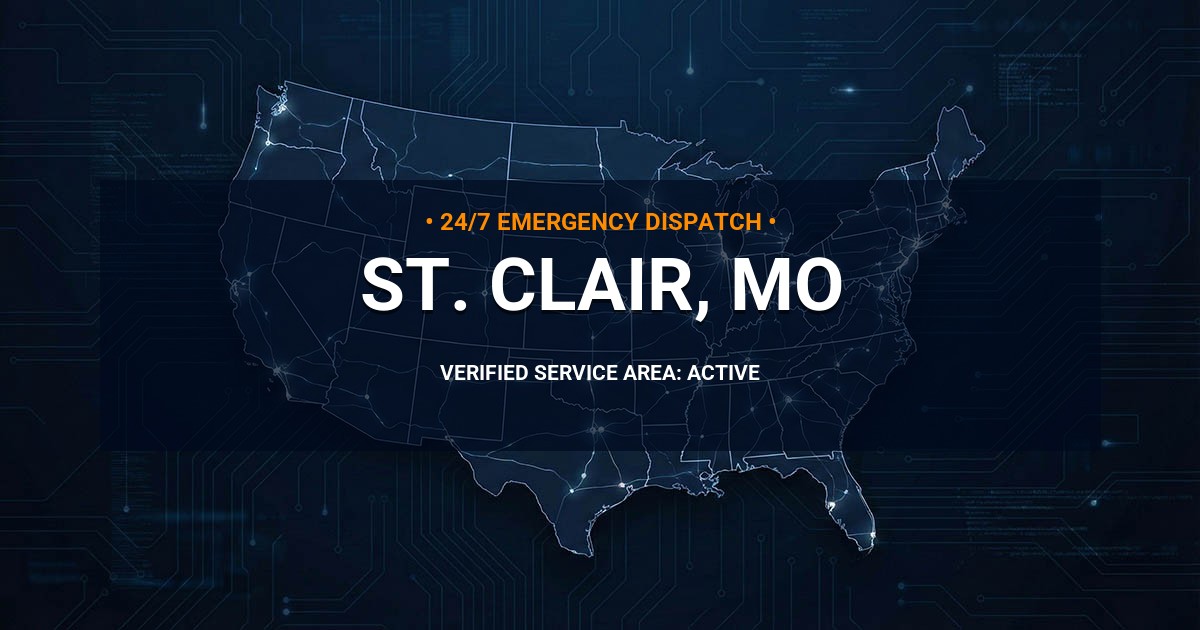 Emergency Plumbing Dispatch Map for Plumbing Services: St. Clair, MO