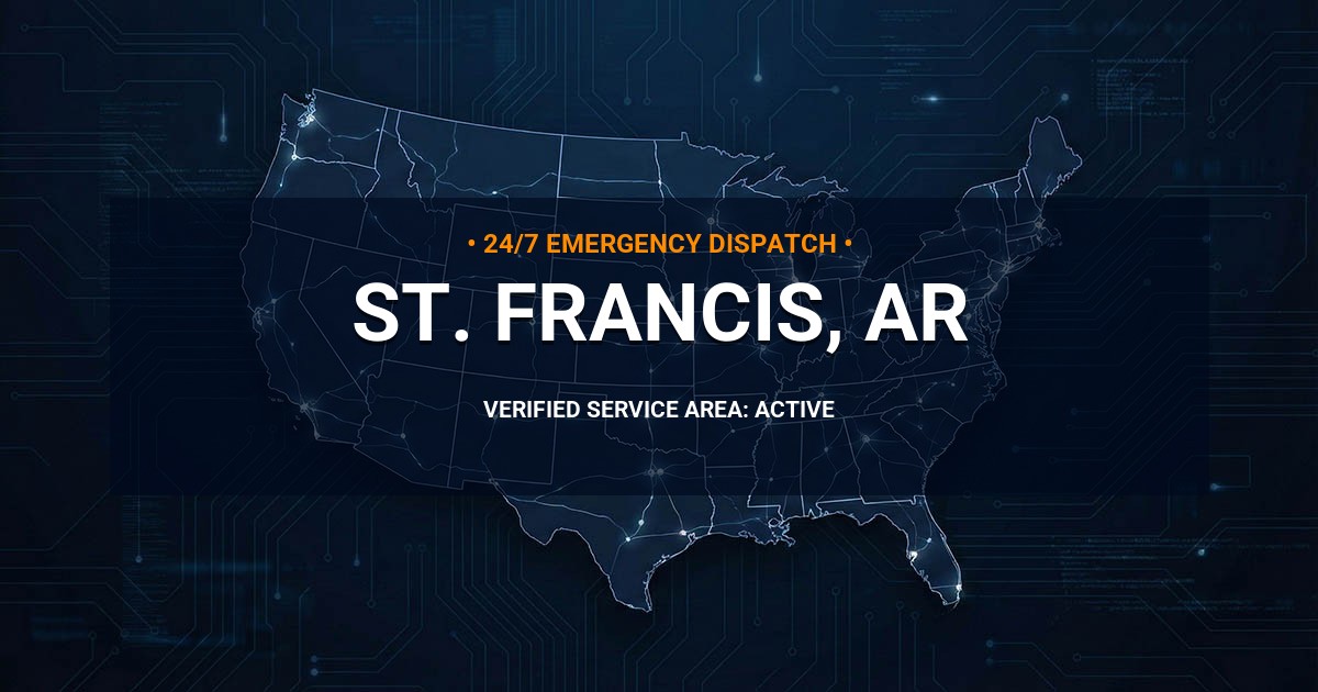 Emergency Plumbing Dispatch Map for Plumbing Services: St. Francis, AR