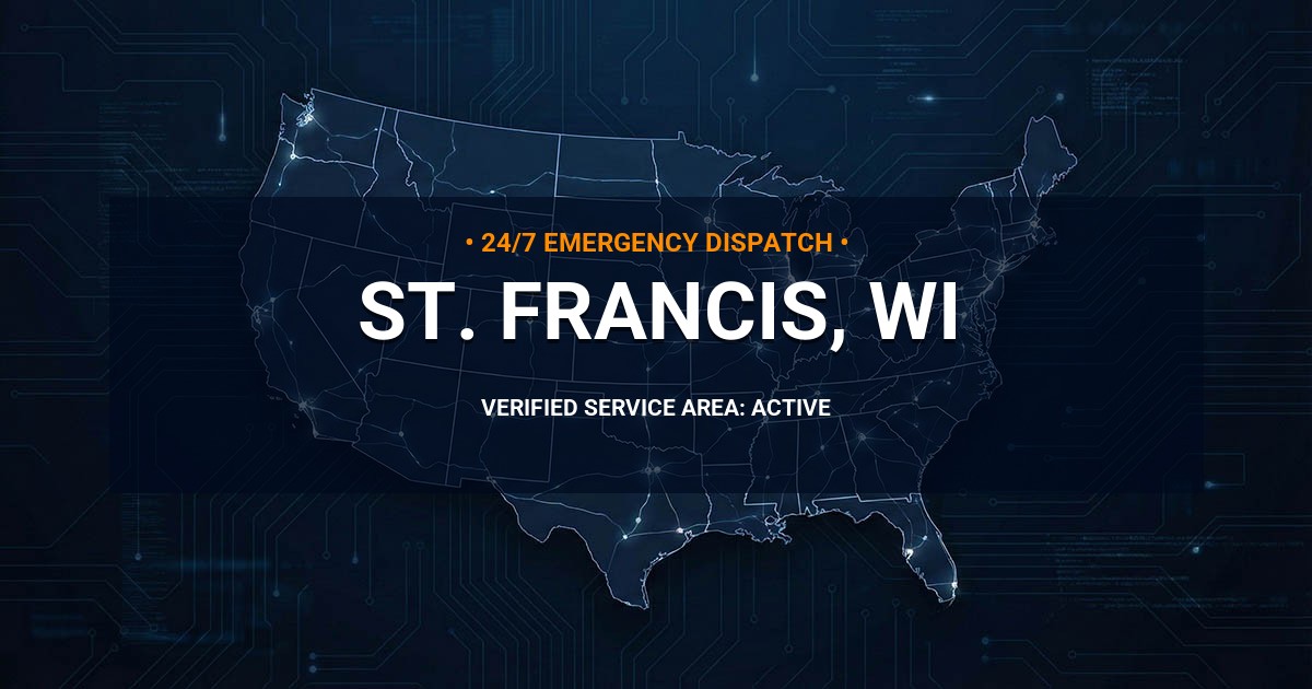 Emergency Plumbing Dispatch Map for Plumbing Services: St. Francis, WI