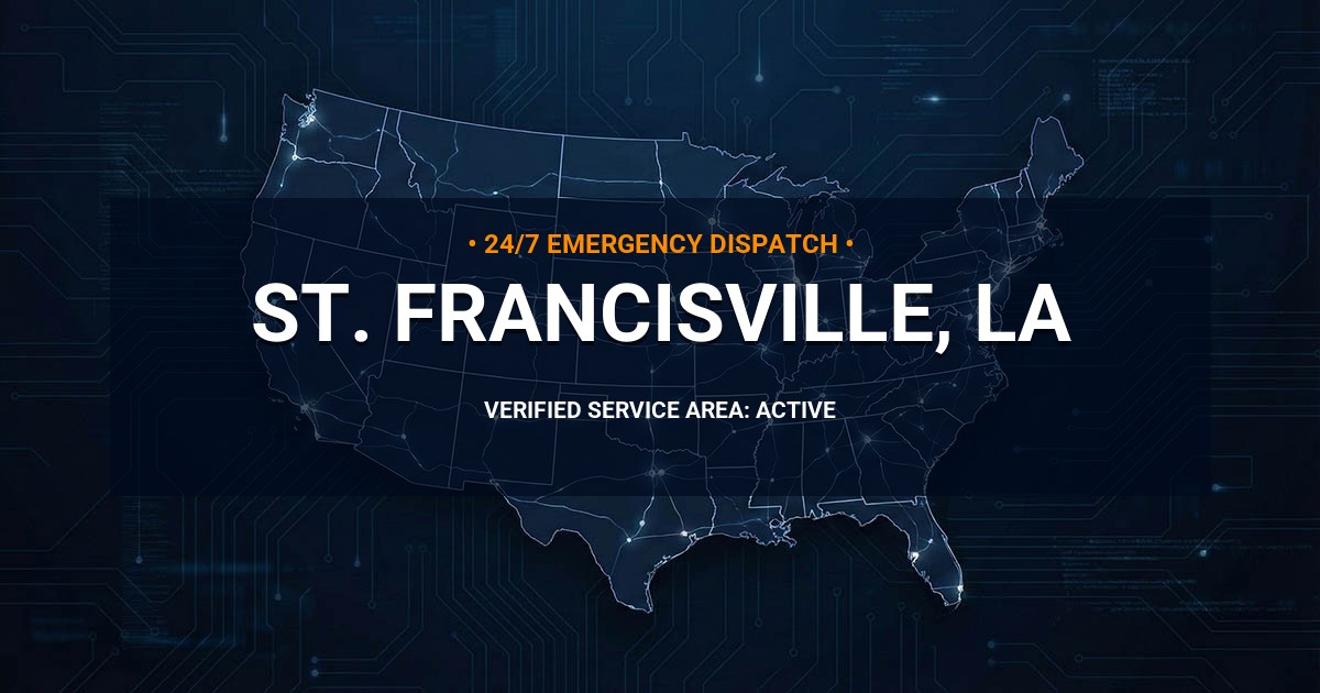 Emergency Plumbing Dispatch Map for Plumbing Services: St. Francisville, LA