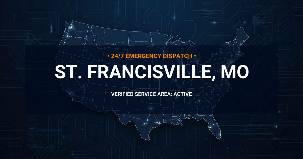 Emergency Plumbing Dispatch Map for Plumbing Services: St. Francisville, MO