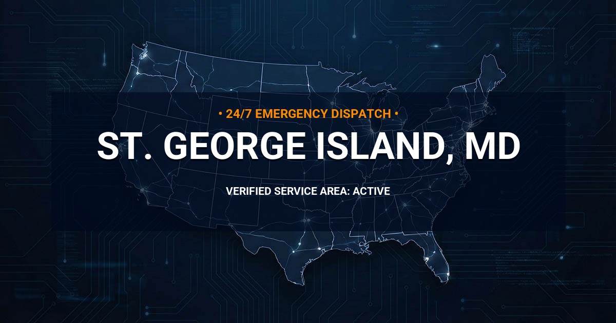 Emergency Plumbing Dispatch Map for Plumbing Services: St. George Island, MD