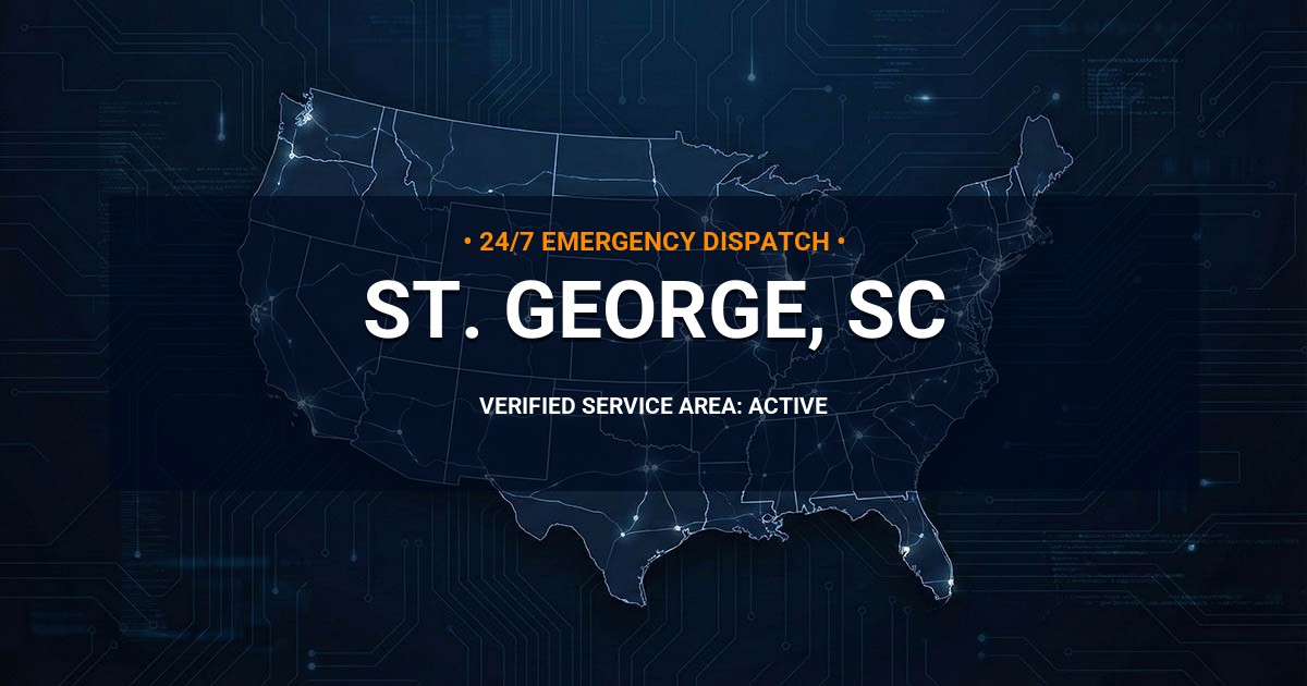 Emergency Plumbing Dispatch Map for Plumbing Services: St. George, SC