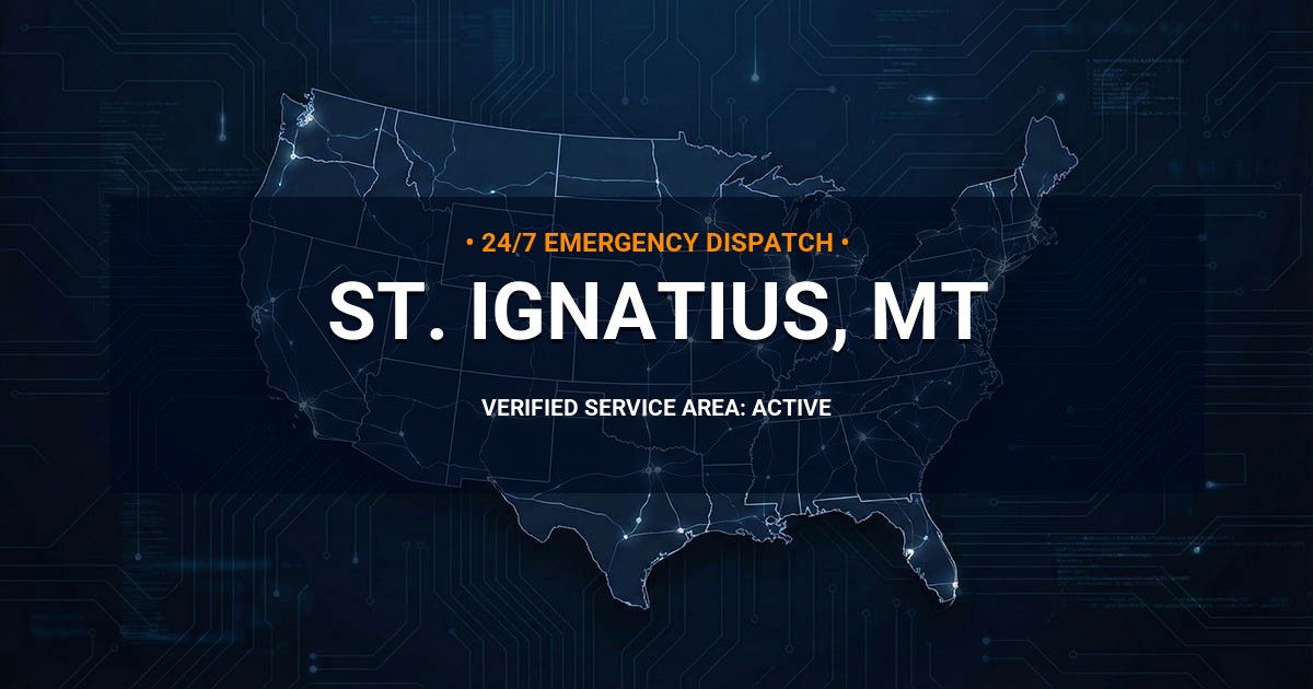 Emergency Plumbing Dispatch Map for Plumbing Services: St. Ignatius, MT